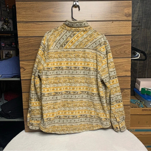 Rugged Earth mustard/brown button down jacket two chest pockets size large - Picture 5 of 6